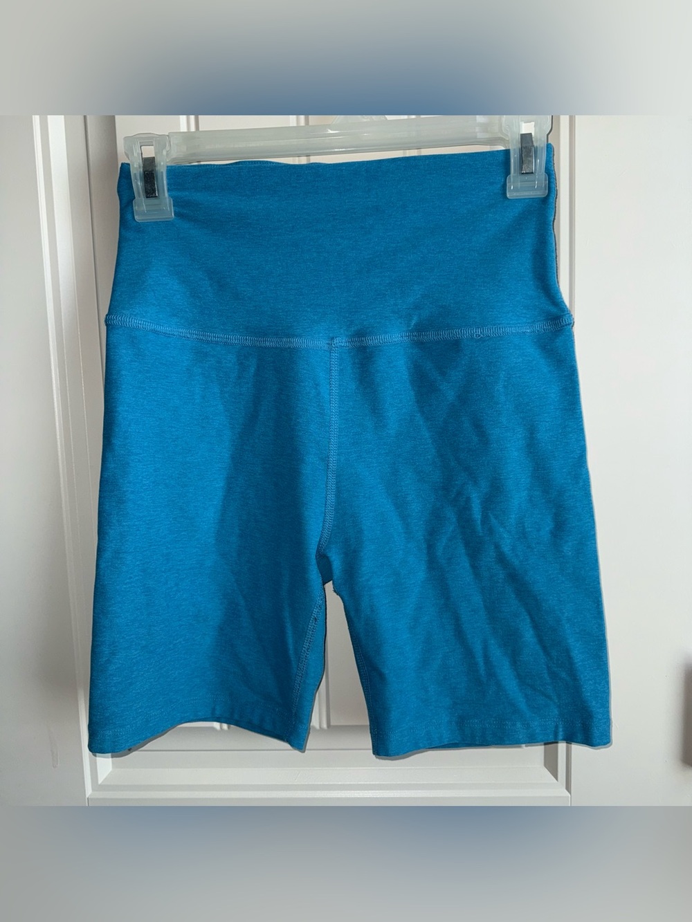 Beyond Yoga High-Waist Women’s Bike Shorts in Teal Blue